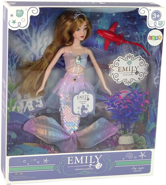 Lalka Lean Toys Emily syrenka z akcesoriami 35 cm (5905515359924) - obraz 1