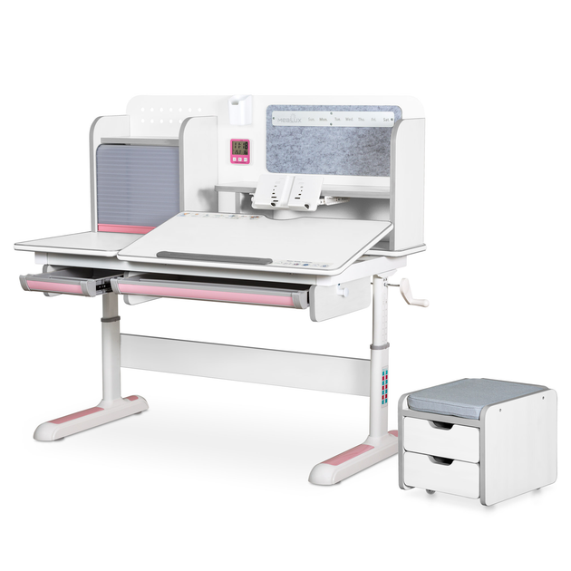 Детский стол Mealux Winnipeg Multicolor Plus WG Pink (BD-630 WG + PN з тумбою) - изображение 4