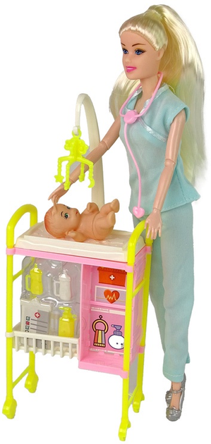 Набір ляльок Lean Toys Лікар 30 см + Немовля 5 см + аксесуари (5905679072578) - зображення 3