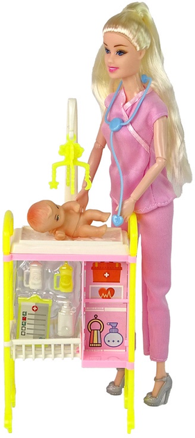 Zestaw lalek Lean Toys Lekarz 30 cm + Niemowlę 5 cm + Akcesoria (5905679072561) - obraz 4