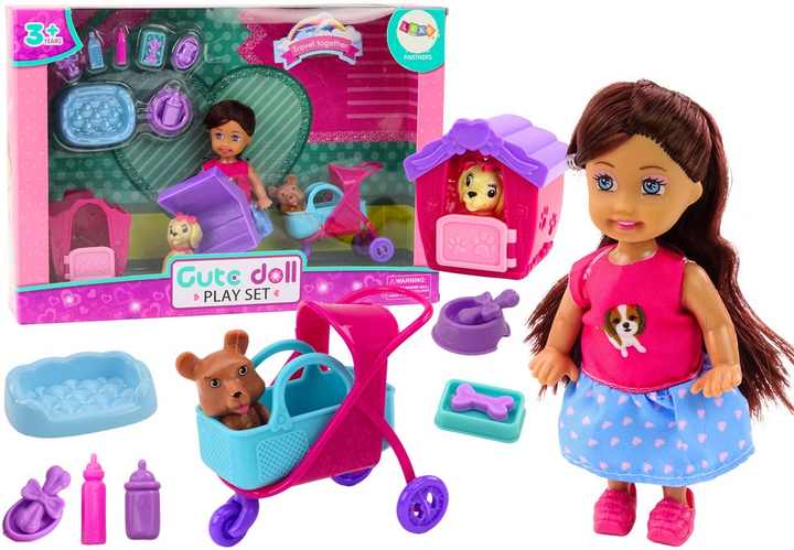 Zestaw Lean Toys Lalka 12 cm z akcesoriami 16 szt (5905991015390) - obraz 2