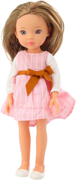 Lalka Lean Toys w różowej sukience z kokardą 32 cm (5905991055594) - obraz 3