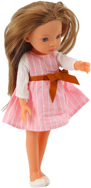Lalka Lean Toys w różowej sukience z kokardą 32 cm (5905991055594) - obraz 4