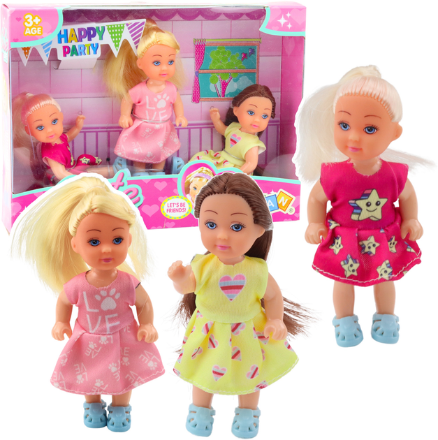 Zestaw mini laleczek Lean Toys 3 szt 11 cm (5905991056423) - obraz 2