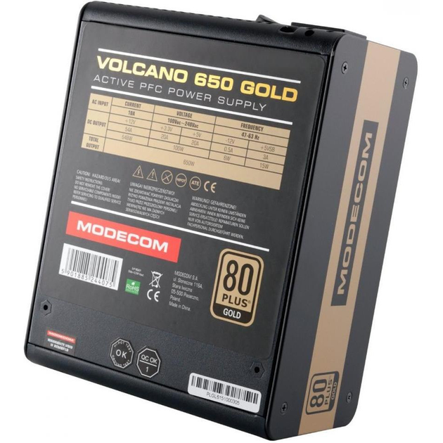 Блок питания Modecom Volcano 650 Gold (ZAS-MC90-SM-650-ATX-VOLCA) - изображение 7
