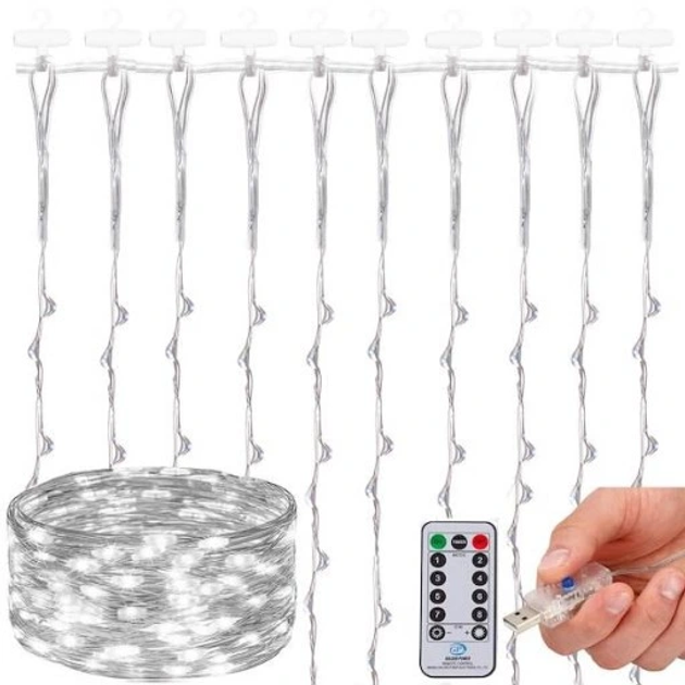 Kurtyna świetlna Springos CL4023 300 LED - obraz 2