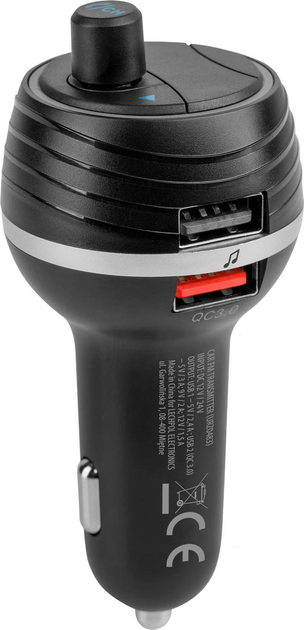 Transmiter FM Peiying URZ0483 Bluetooth 2x USB (5901890070836) - obraz 3
