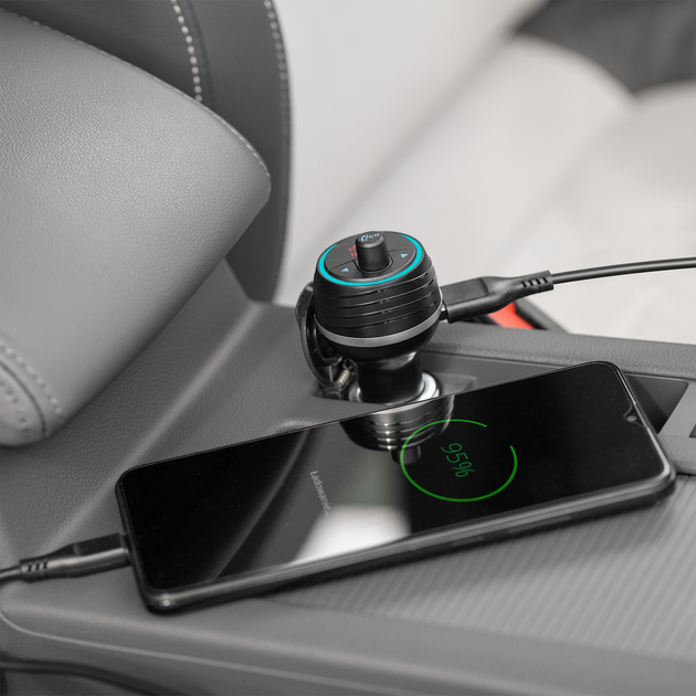 Transmiter FM Peiying URZ0483 Bluetooth 2x USB (5901890070836) - obraz 5