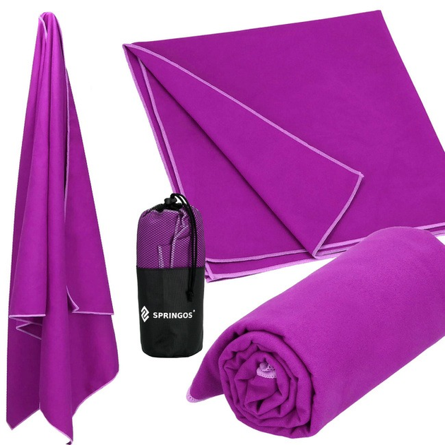 Ręcznik z mikrofibry Springos plażowy szybkoschnący 150 x 75 cm fioletowy (5907719436579) - obraz 2