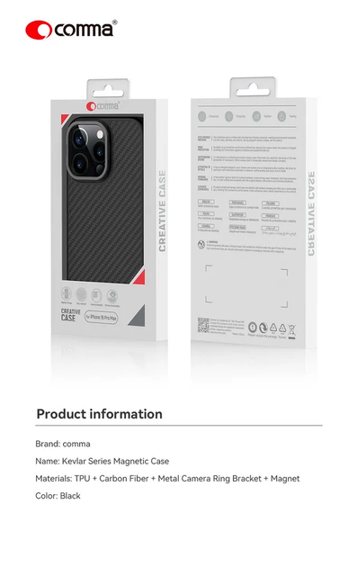 Чехол-накладка Comma для Apple iPhone 16 Pro | Kevlar Series Magsafe Silicone Case (black) - Фото 8 Чехол-накладка Comma для Apple iPhone 16 Pro | Kevlar Series Magsafe Silicone Case (black) - изображение 8