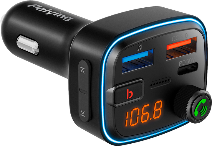 Transmiter FM Peiying URZ0487 Bluetooth 3x USB (5901890119177) - obraz 2