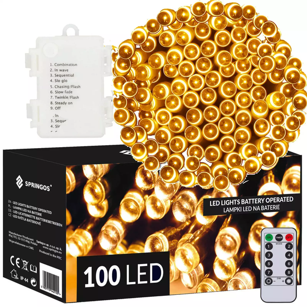 Kurtyna świetlna Springos CL4034 100 LED - obraz 1