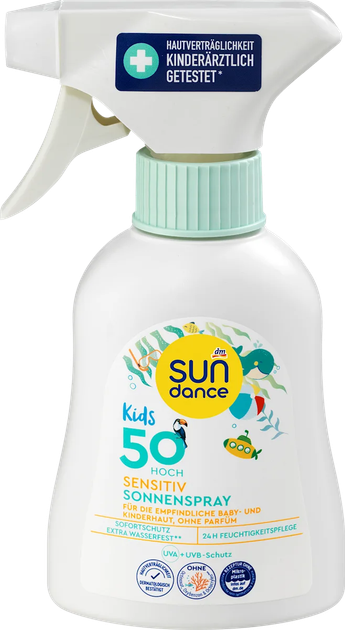 Сонцезахисний спрей SUNDANCE для дітей Sensitive SPF 50, 200 мл - Фото 1 Сонцезахисний спрей SUNDANCE для дітей Sensitive SPF 50, 200 мл - зображення 1