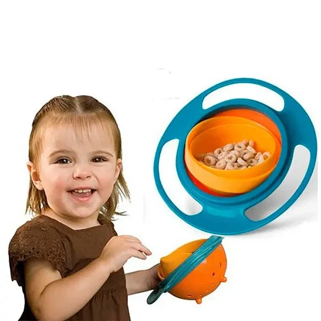 Детская тарелка-непроливайка-неваляйка Universal Gyro Bowl из экологически безопасного пластика - Фото 2 Детская тарелка-непроливайка-неваляйка Universal Gyro Bowl из экологически безопасного пластика - изображение 2