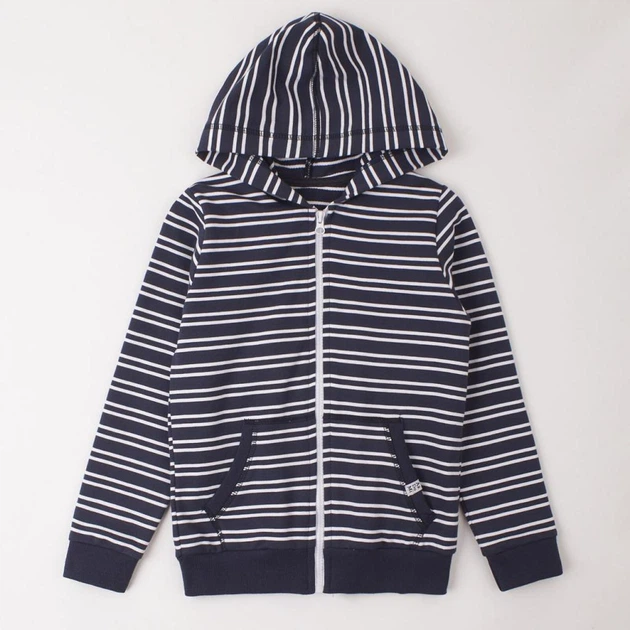 Худи для мальчика в синее-белую полоску (2-х нить) ArDoMi 104-110 см (12889) - изображение 2