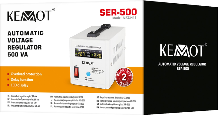 Стабілізатор напруги Kemot SER-500 500VA 5% (5901890025256) - зображення 5