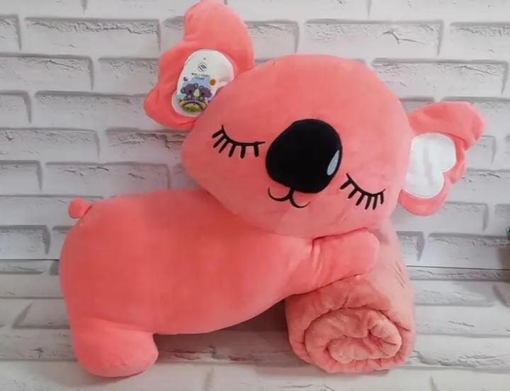Детская мягкая игрушка "Коала" игрушка с пледом, размер 50 см Розовый - изображение 6