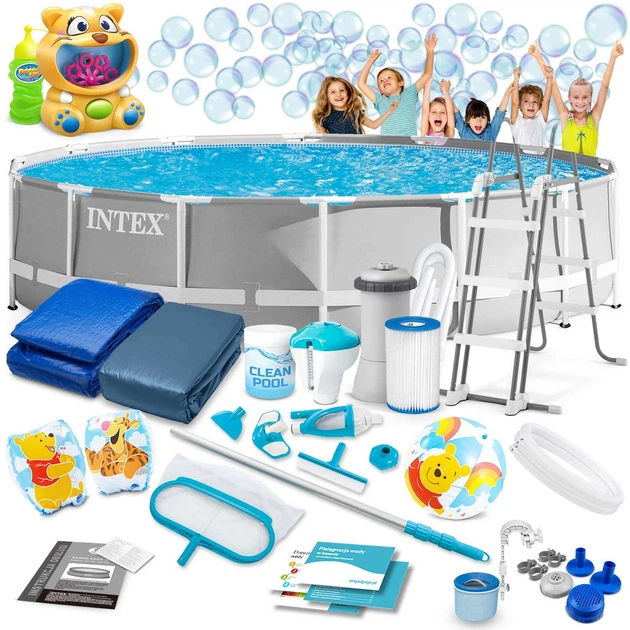 Басейн каркасний 21в1 INTEX 26720, 427 х 107 см + машина для створення бульбашок - изображение 11
