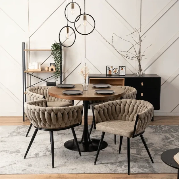 Стілець плетений MEBEL ELITE EMPOLI Бежевий / тканина ME.EMPOLI/BZ/T/K - зображення 2