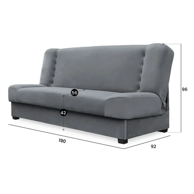 Диван розкладний MEBEL ELITE PIANO 190 см Сірий / велюр PPHUE.DOROTKA/PAROS6/WER - зображення 8