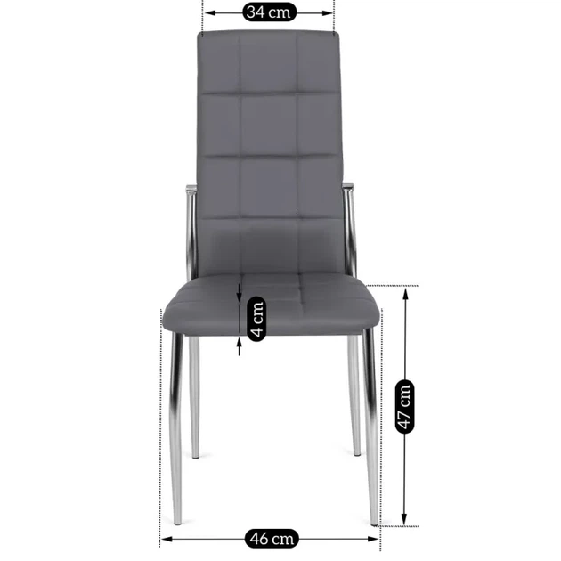Стул кухонный MEBEL ELITE MOLLY, серый / экокожа ME.MOLLY/P/CH/E/K - изображение 5