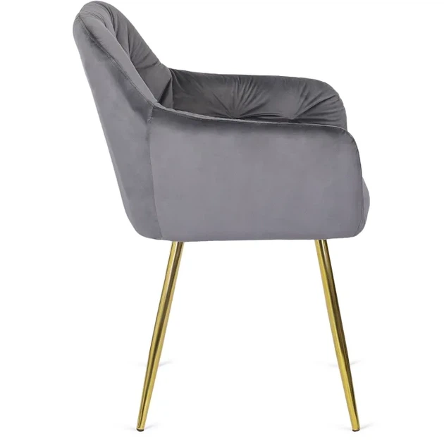 Стілець оксамитовий MEBEL ELITE RAYA, сірий, золотий ME.RAYA/P/ZL/V/K - зображення 7