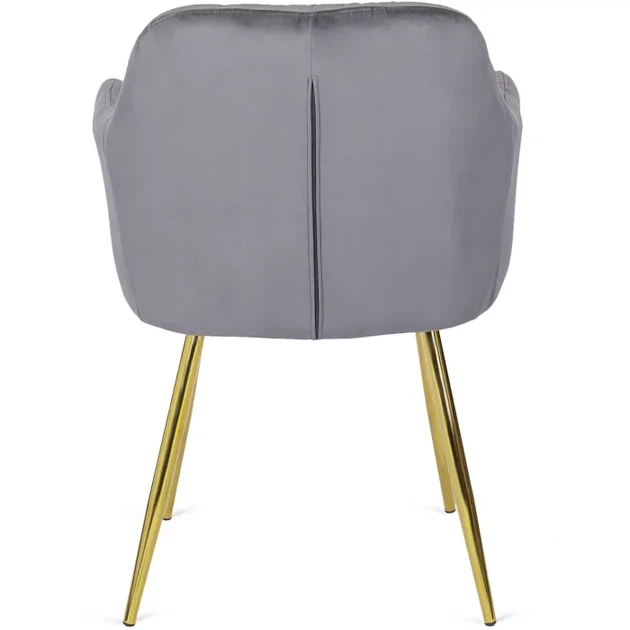 Стілець оксамитовий MEBEL ELITE RAYA, сірий, золотий ME.RAYA/P/ZL/V/K - зображення 8
