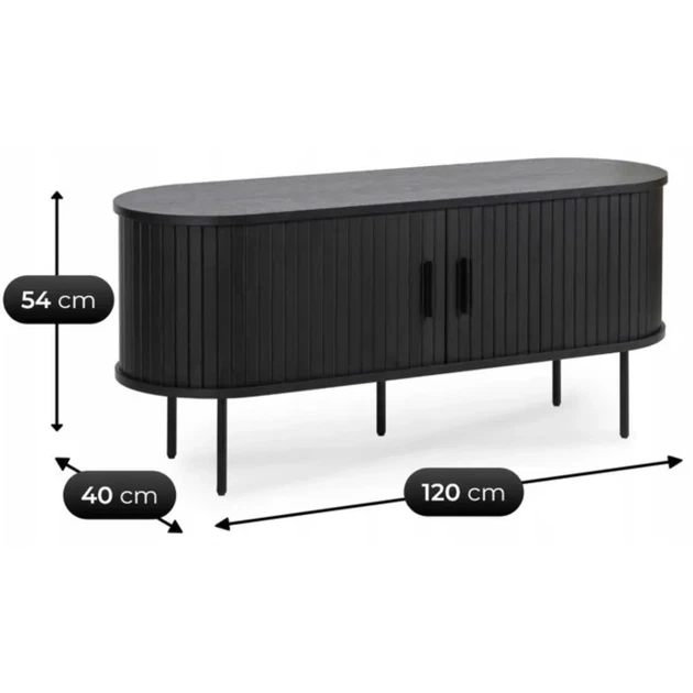 Тумба под телевизор MEBEL ELITE TRISH 120 см Черный ME.TRISH/CZ/RTV120 - изображение 9