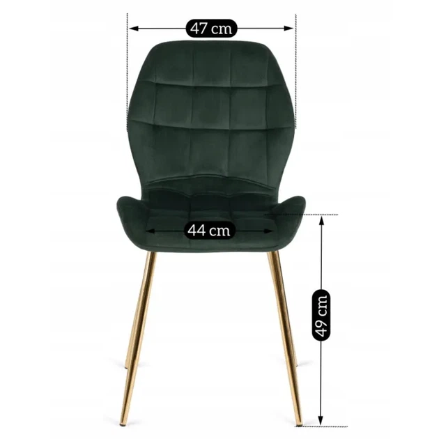 Стілець оксамитовий MEBEL ELITE LUCKY, Зелений / Золотий ME.LUCKY/Z/ZL/V/K - зображення 10