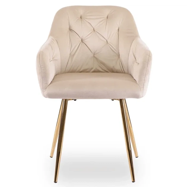 Стілець оксамитовий MEBEL ELITE RAYA, кремовий / золотий ME.RAYA/KR/ZL/V/K - зображення 7