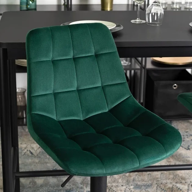 Барний стілець оксамитовий MEBEL ELITE ARCOS 2, Зелений / чорний ME.ARCOS2/Z/V/H - зображення 3