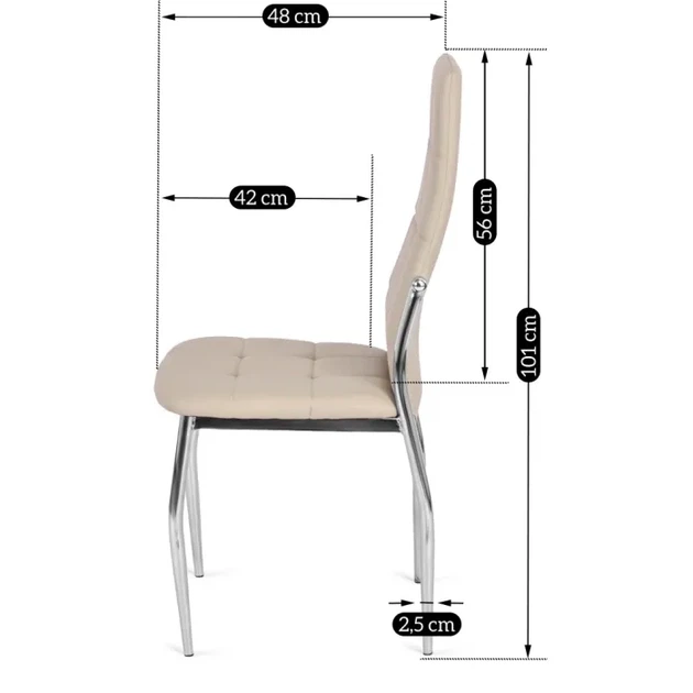 Стул кухонный MEBEL ELITE MOLLY, бежевый / экокожа ME.MOLLY/BZ/CH/E/K - изображение 6