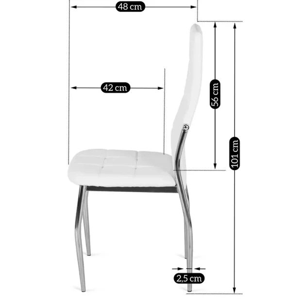 Стул кухонный MEBEL ELITE MOLLY, белый / экокожа ME.MOLLY/B/CH/E/K - изображение 6