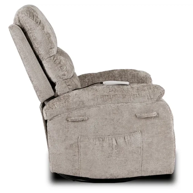 Розкладне масажне крісло MEBEL ELITE BRUCE, Бежевий / велюр ME.BRUCE/BZ/V/FW - зображення 8