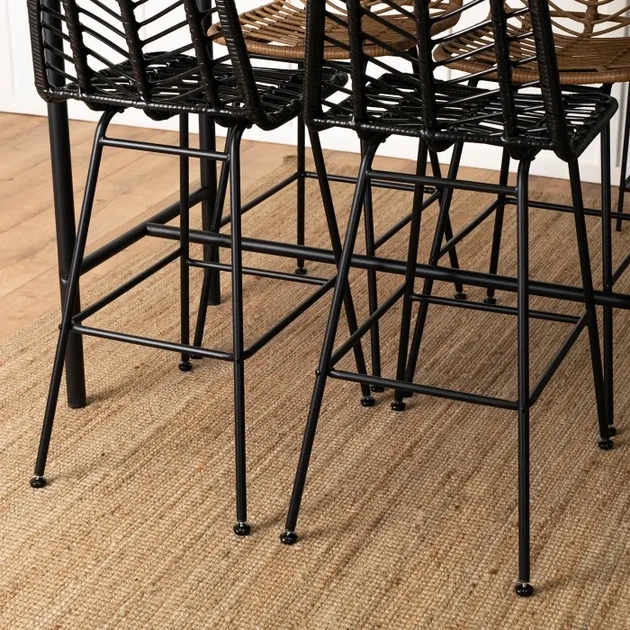 Барный стул MEBEL ELITE JERRY, Ротанг черный ME.JERRY/CZ/CZ/RT/H - изображение 7