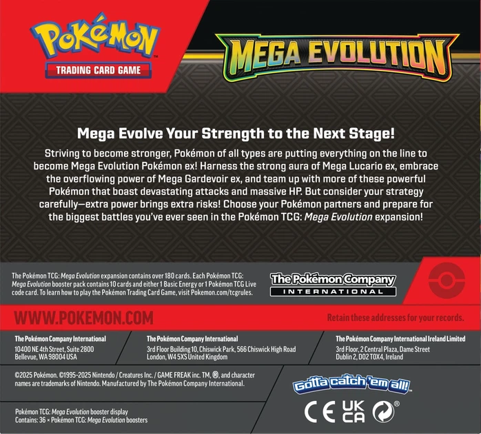Набор дополнений Pokémon TCG: Mega Evolution - Booster Display 36
