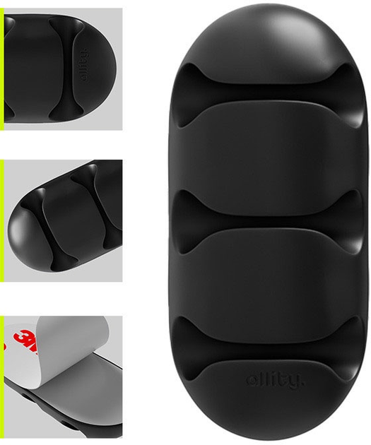 Органайзер для кабелів Allity ASA-400 3 шт. Black (5906667550979) - зображення 2