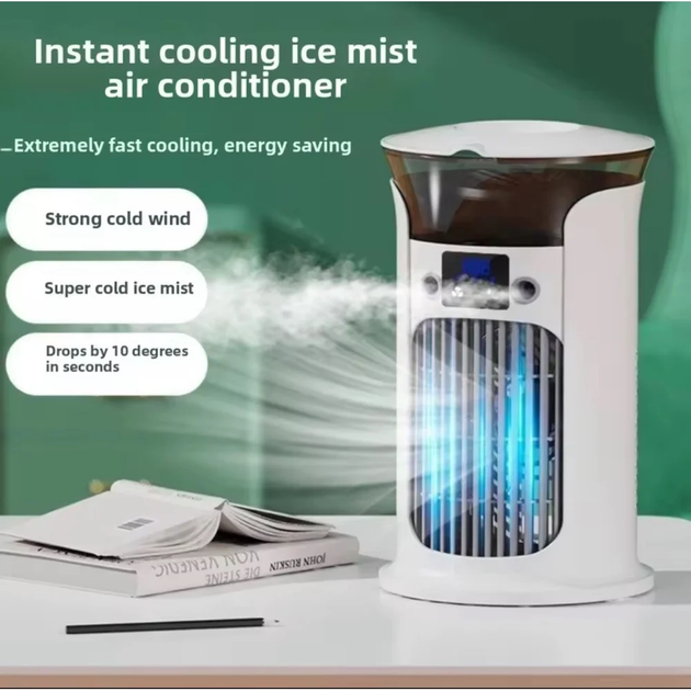 Вентилятор-охолоджувач Spray Air Cooler LY-940 з розпиленням води білий/сірий - зображення 4