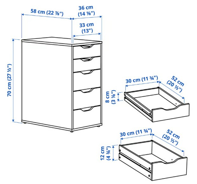Комод IKEA ALEX 36 x 70 см Білий 004.735.46 - зображення 3