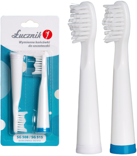 Końcówki do sonicznej szczoteczki do zębów Lucznik SG-010 Białe (07.084) - obraz 3