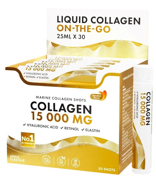 Морський колаген Swedish Nutra Marine Collagen 15 000 мг (25 мл x 30 шотів) (7350122363051) - зображення 1