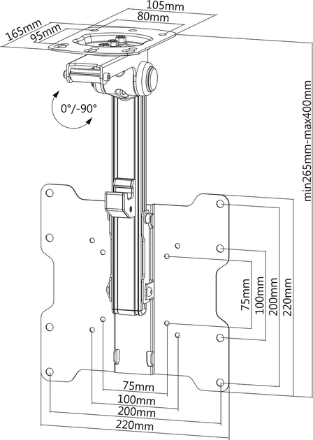 Кронштейн для телевізора Cabletech LCD-CM222 17"-37" (UCH0187) - зображення 7