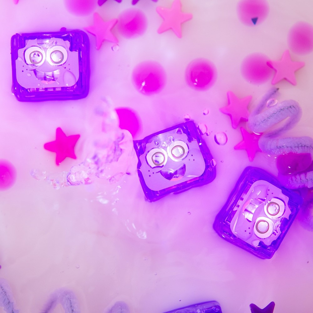 Kostki sensoryczne świecące w wodzie Glo Pals Light Up Cubes Lumi Fioletowe (0850016823106) - obraz 5