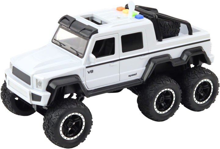 Іграшка LEAN Toys Позашляховик з фрикційним приводом світлом і звуками 6 x 6 1:16 Білий перламутровий 22974 (5905991053231) - зображення 3