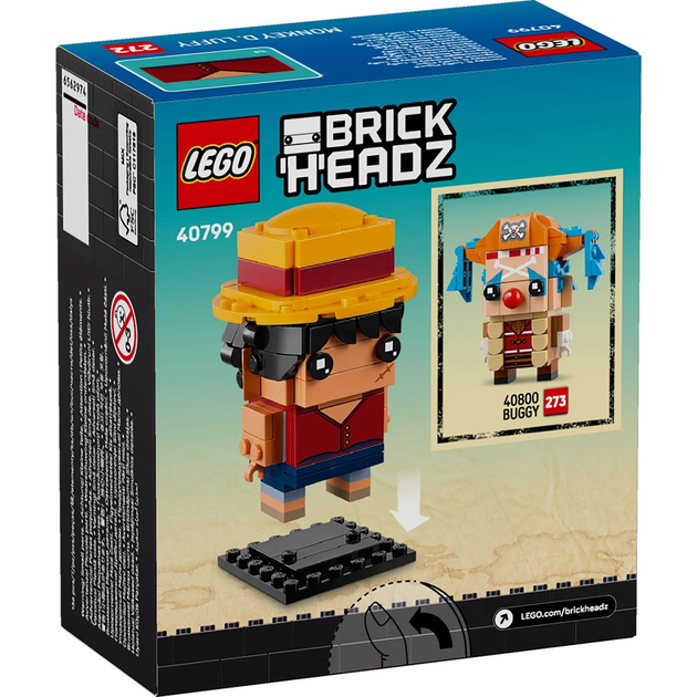 Zestaw klocków LEGO Brickheadz Figurka Monkey D. Luffy'ego 136 elementów (40799) - obraz 7