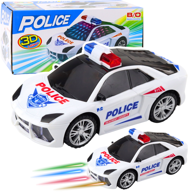 Zabawka LEAN Toys Auto policyjne radiowóz interaktywny ze światłami i dźwiękami 24772 (5905991058229) - obraz 2