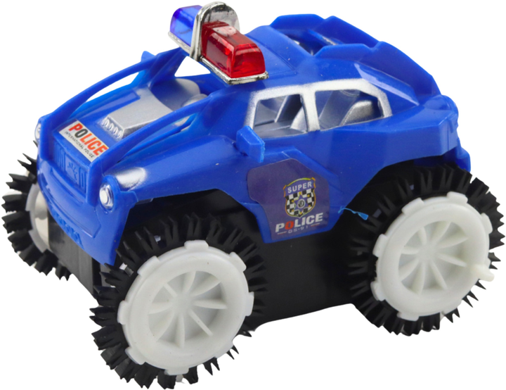 Zabawka LEAN Toys Autko policyjne przewrotek z czujnikiem przeszkód I z obrotem 360° oraz ze światłami i dźwiękami Niebieskie 24769 (5905991058199) - obraz 3