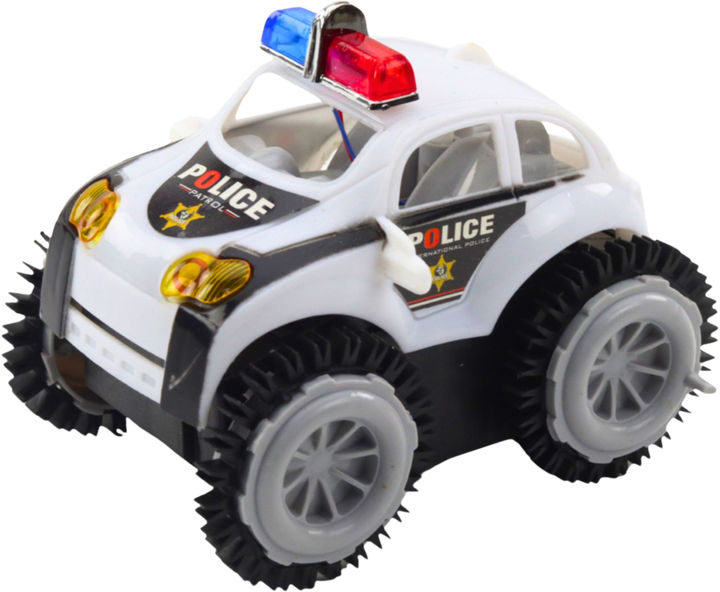 Zabawka LEAN Toys Autko policyjne przewrotek z czujnikiem przeszkód i z obrotem 360° oraz ze światłami i dźwiękami Białe 24768 (5905991058182) - obraz 3