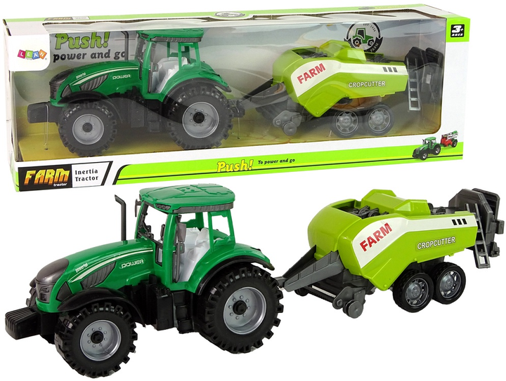 Zabawka LEAN Toys Ciągnik rolniczy z siewnikiem z napędem frykcyjnym Zielony 14835 (5905515353007) - obraz 2
