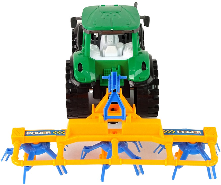 Zabawka LEAN Toys Ciągnik ze zgrabiarką z napędem frykcyjnym Zielony 14840 (5905515353052) - obraz 5